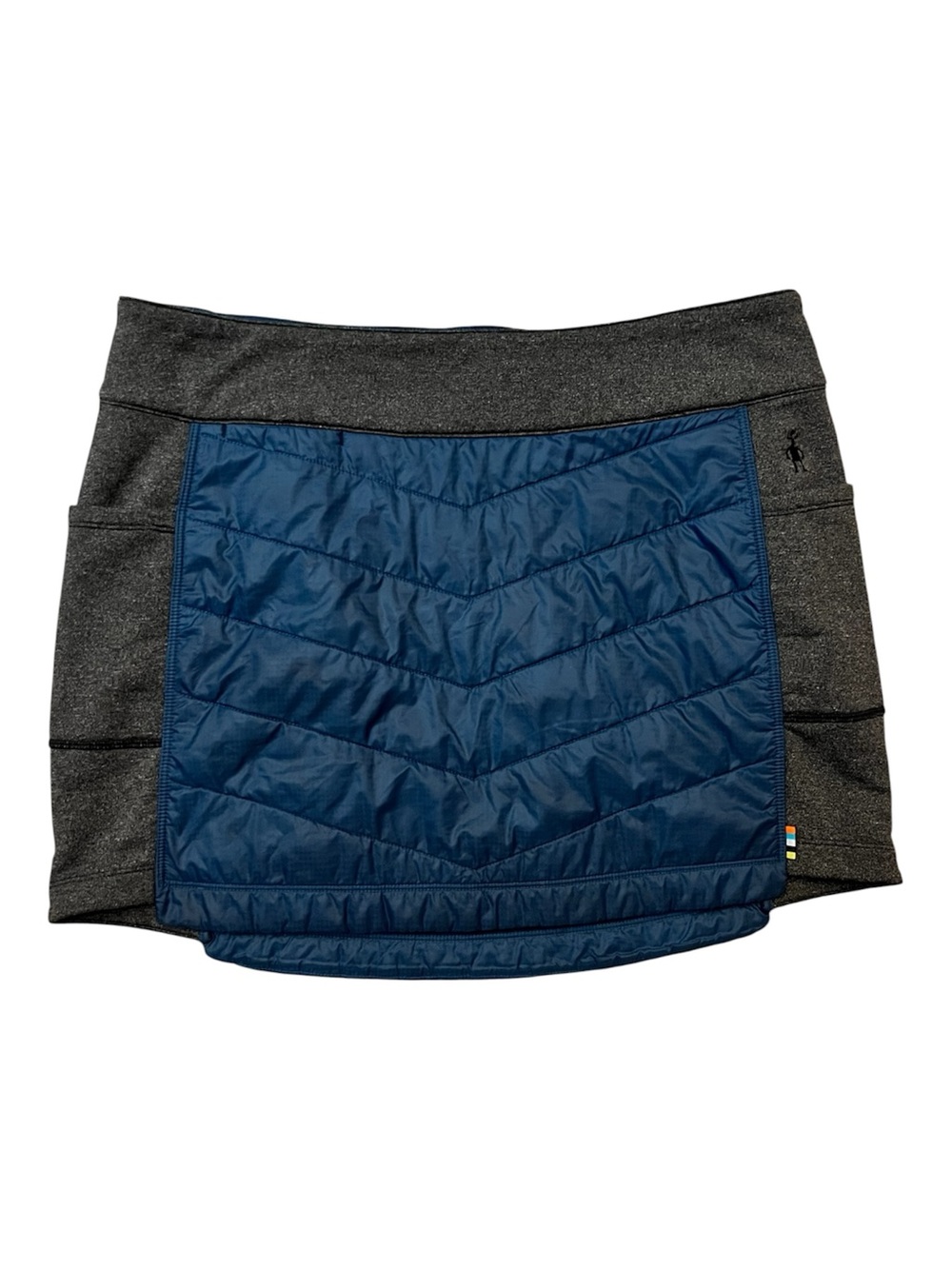 Smartwool Smartloft 60 Women’s Mini Skirt Blue and Charcoal Pull On Size Large